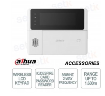 dahua  dhi ark30c rw2 868   dahua alarmas teclado via radio con pantalla lcd y carcasa, control con