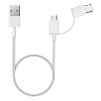 xiaomi cable micro usb   usb tipo c a usb tipo a xiaomi 1m    macho   macho    blanco