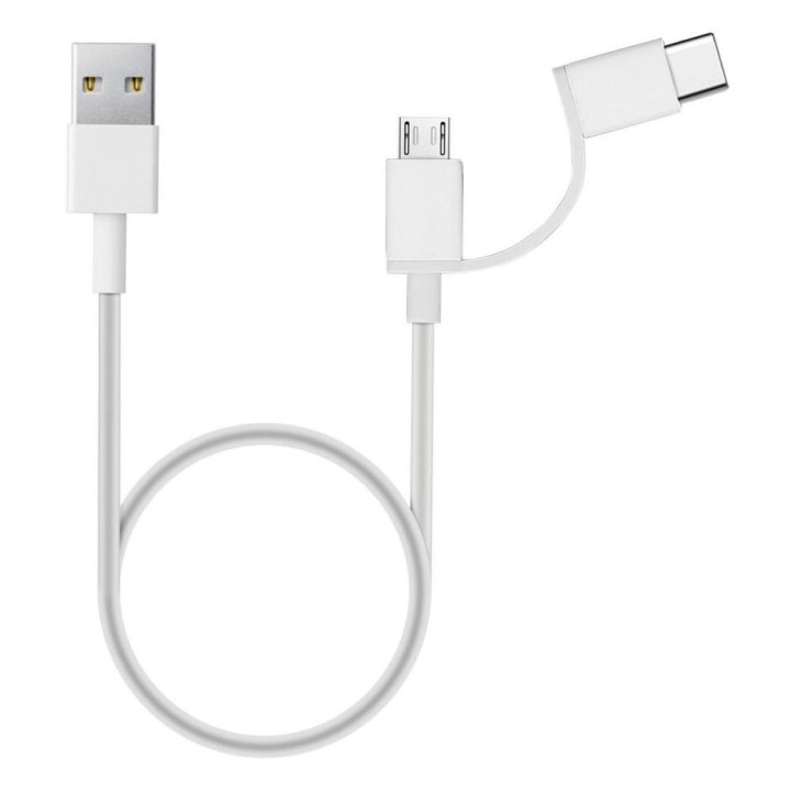 xiaomi cable micro usb   usb tipo c a usb tipo a xiaomi 1m    macho   macho    blanco
