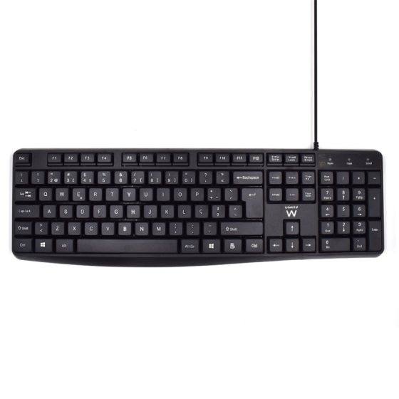 teclado ewent querty portugues escritura silenciosa usb negro