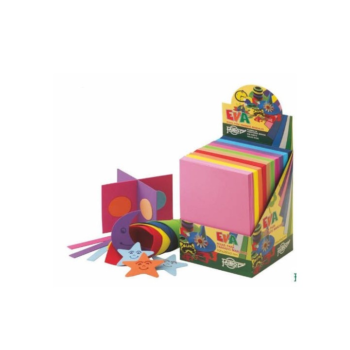 faibo expositor 100 laminas goma eva 20x30 cm. 10 colores surtidos faibo 653exp