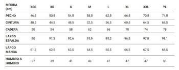 bata mujer m/larga sarga bl t.xs