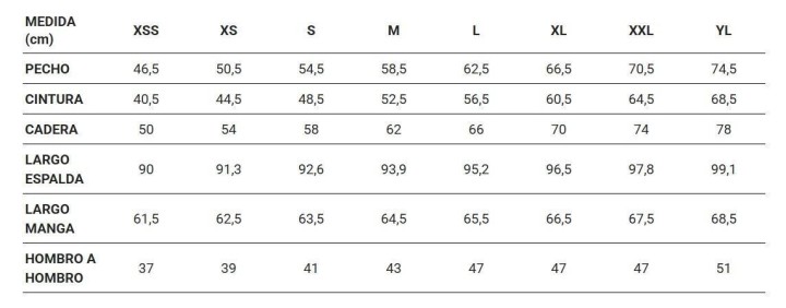 bata mujer m/larga sarga bl t.xs