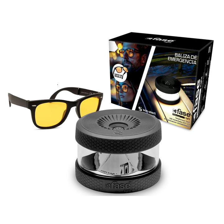 faselight baliza faselight luz de emergencia geolocalizada homologada v16 + gafas de regalo
