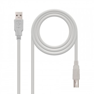 nanocable nanocable cable usb 2.0 impresora, tipo a/m b/m, beige, 1.0 m
