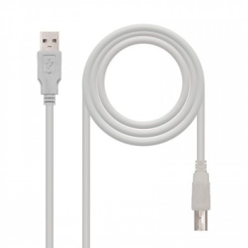 nanocable nanocable cable usb 2.0 impresora, tipo a/m b/m, beige, 1.0 m
