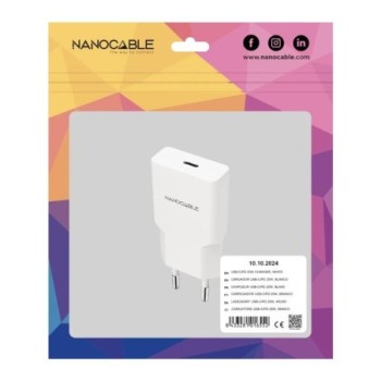 nanocable cargador usb c/pd 25w   blanco
