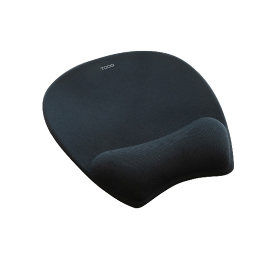 tooq tooq alfombrilla para raton ergonomica con reposamunecas de espuma viscoelastica, negro