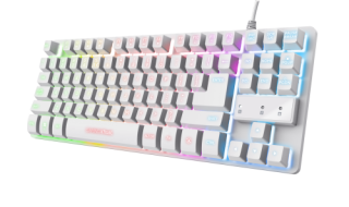 trust trust gxt 833w thado teclado juego usb qwerty espanol blanco