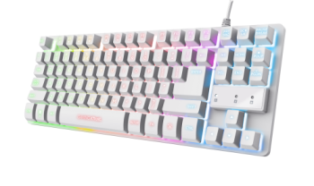 trust trust gxt 833w thado teclado juego usb qwerty espanol blanco
