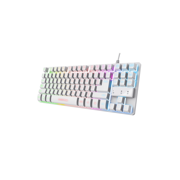 trust trust gxt 833w thado teclado juego usb qwerty espanol blanco