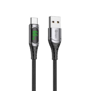 qcharx international cable qcharx menorca usb a tipo c 3a 66w   1 m   aleacion aluminio negro cable