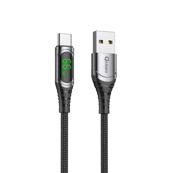 qcharx international cable qcharx menorca usb a tipo c 3a 66w   1 m   aleacion aluminio negro cable