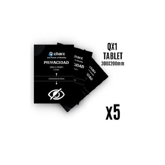 lamina qcharx tablet privacidad pack5 tablet privacidad 10,5  qx1 qx1max
