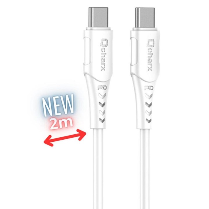 qcharx international cable qcharx sofia usb tipo c a lightning   2m   pvc blanco