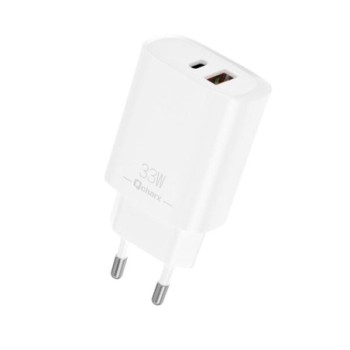 qcharx international cargador qcharx eros 3a 33w 1 x usb tipo a   1 x usb tipo c blanco