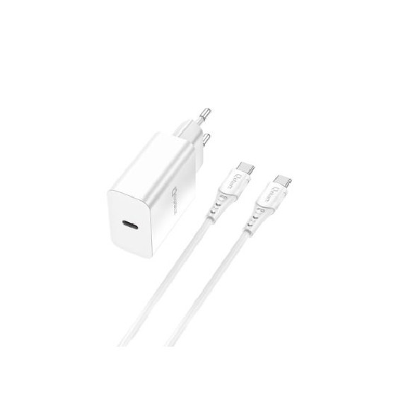 cargador cable qcharx chronos 20w tipo c 20w puerto tipo c blanco cable tipo c
