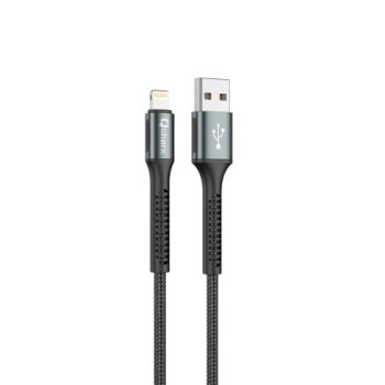 qcharx international cable qcharx prague usb a lightning 3a   1 m   aleacion de aluminio negro cordo