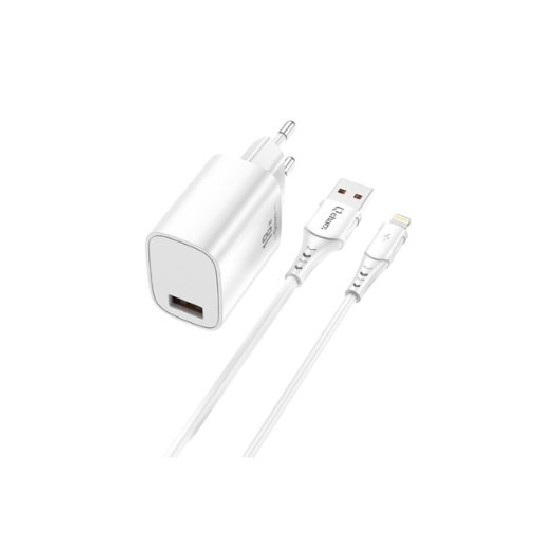 cargador cable qcharx artemisa 18w light 18w puerto usb a  blanco cable lightning