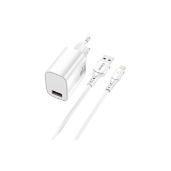 cargador cable qcharx artemisa 18w light 18w puerto usb a  blanco cable lightning