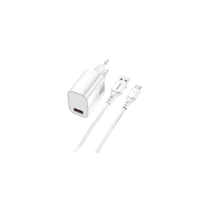 cargador cable qcharx artemisa 18w tipo c 18w puerto usb a  blanco cable tipo c