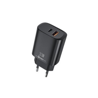 cargador qcharx eros 33w 33w 2puertos tipoc usb a negro