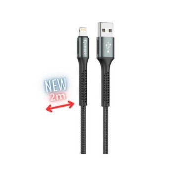 cable qcharx prague lightning 2m usb a lightning 20w negro cordon reforzado