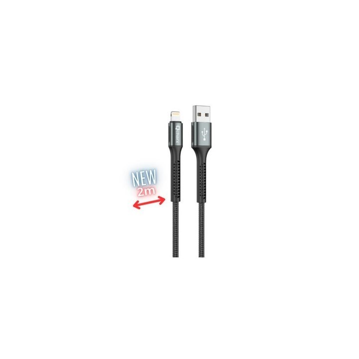 cable qcharx prague lightning 2m usb a lightning 20w negro cordon reforzado