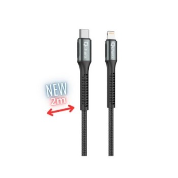 cable qcharx prague lightning 2m c a lightning 20w negro cordon reforzado