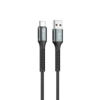 qcharx international cable qcharx prague usb a tipo c 3a   1 m   aleacion de aluminio negro cordon d