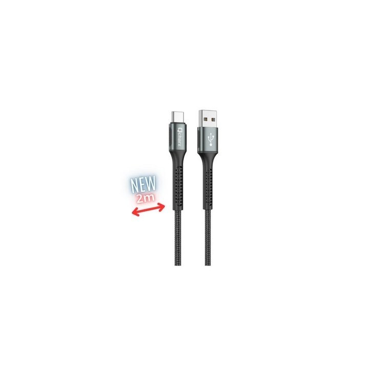 cable qcharx prague tipo c 2m usb a tipo c 20w negro cordon reforzado