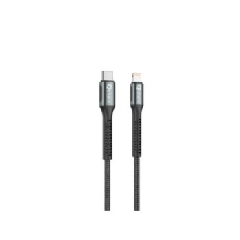 cable qcharx prague lightning 1m c a lightning 20w negro cordon reforzado