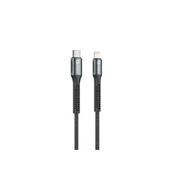 cable qcharx prague lightning 1m c a lightning 20w negro cordon reforzado