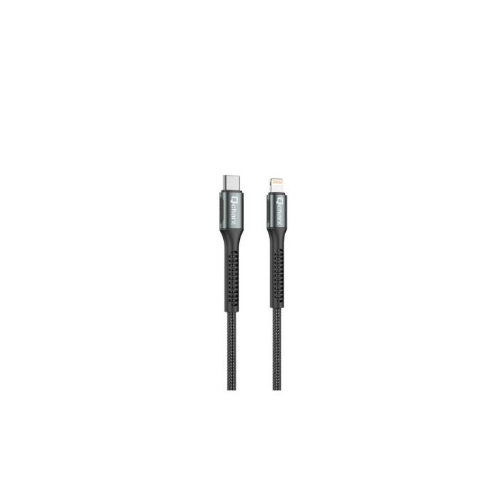 cable qcharx prague lightning 1m c a lightning 20w negro cordon reforzado