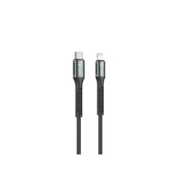 cable qcharx prague lightning 1m c a lightning 20w negro cordon reforzado