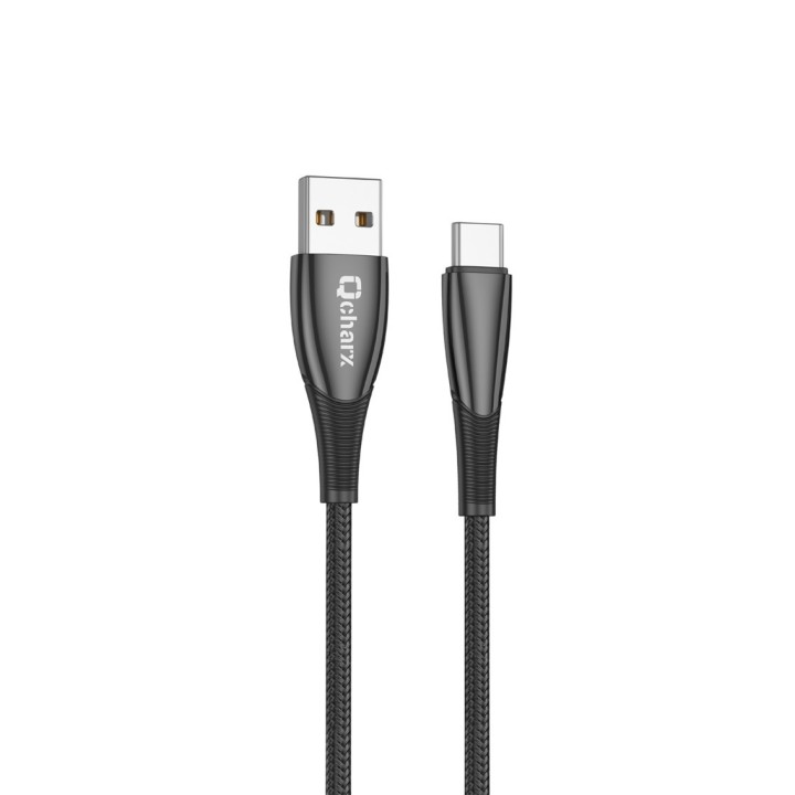 qcharx international cable qcharx berlin usb a tipo c 3a   1 m   zinc negro cordon grueso tacto suav
