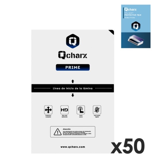 qcharx international laminas de proteccion frontales qcharx hidrogel prime qx1 50 unidades