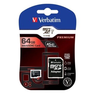 verbatim tarjeta memoria micro sd verbatim 64gb c10 + adaptador