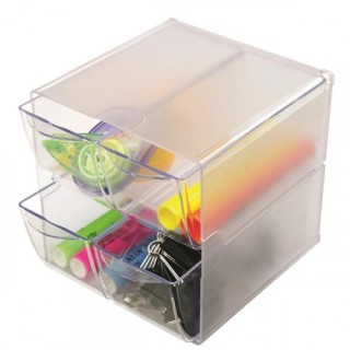 deflecto organizador modular con cuatro cajones de 16,5x7x7 transparente deflecto 350301