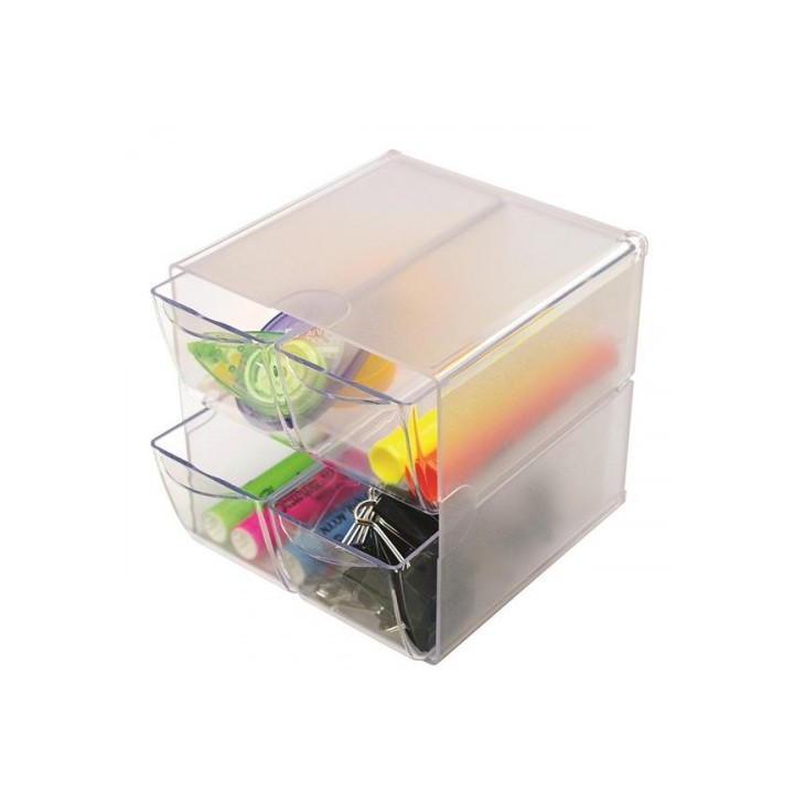 deflecto organizador modular con cuatro cajones de 16,5x7x7 transparente deflecto 350301