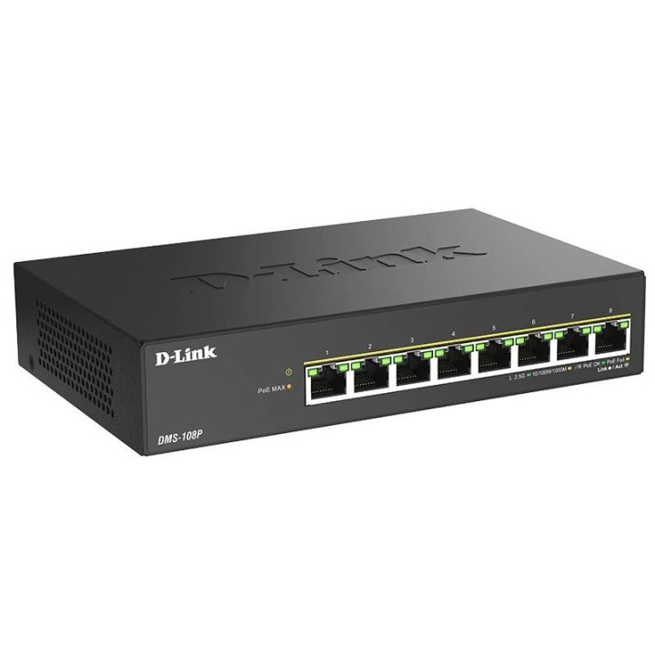 d link dms 108p/e switch 8x2.5mg poe 230w