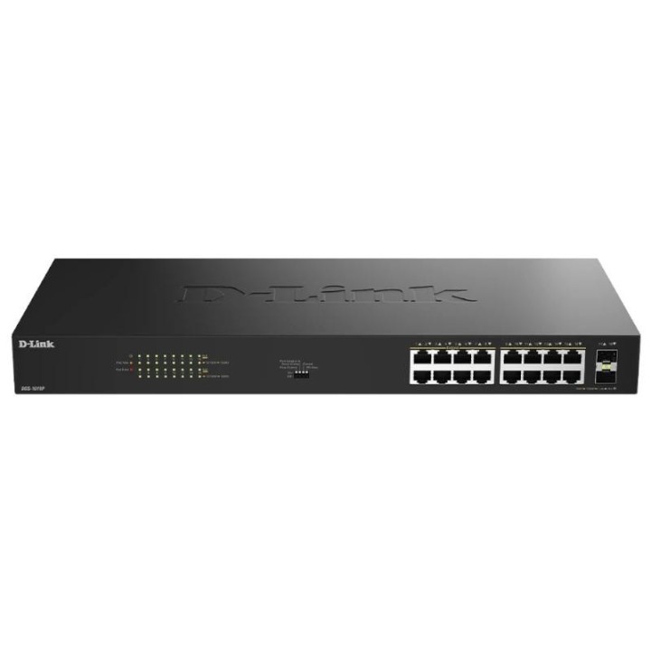 d link dgs 1018p/e switch 16xgbe poe+ 2xsfp