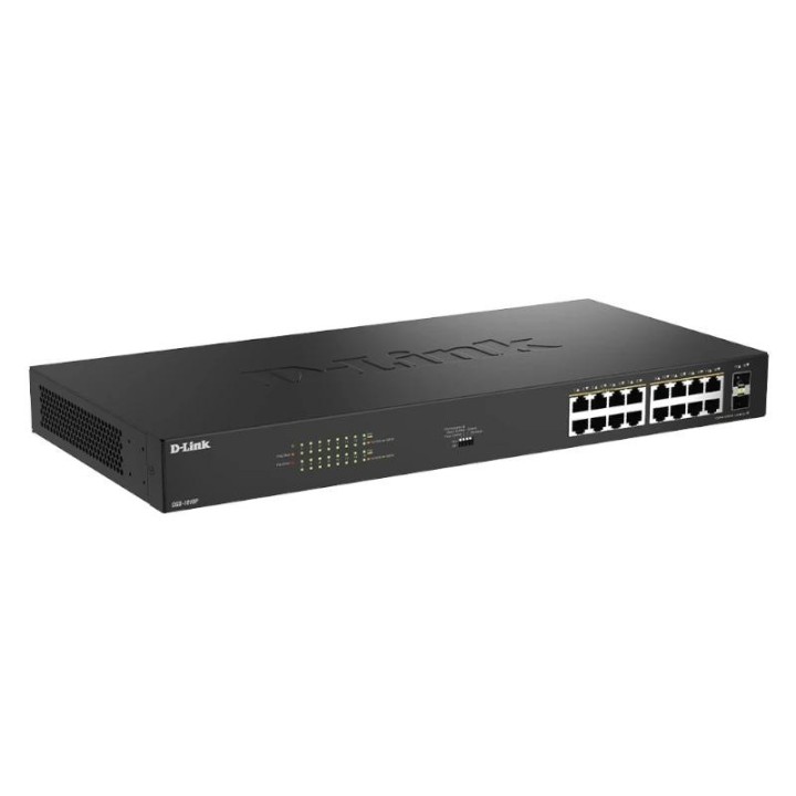 d link dgs 1018p/e switch 16xgbe poe+ 2xsfp