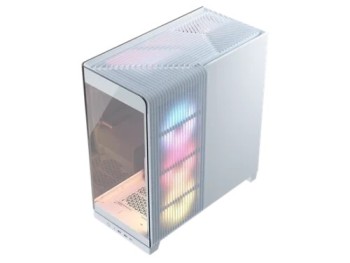 corsair corsair 4500x rs r argb tempered glass mid tower, white midi tower blanco