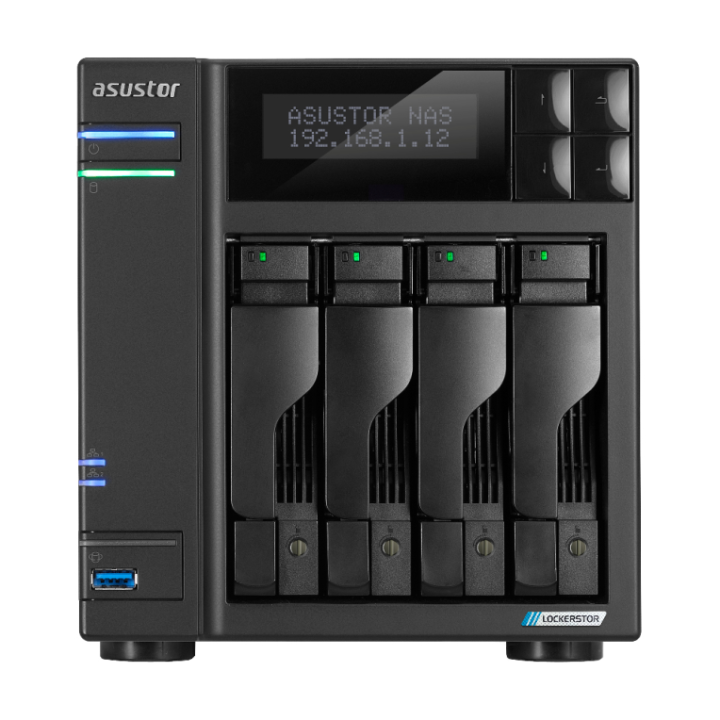 asustor servidor nas asustor tower 4 bay nas quad   core 2.0ghz dual 2.5gbe ports 4gb ram ddr4