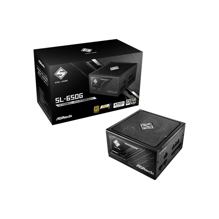 asrock fuente alimentacion asrock sl 650g,psu,650w,80 plus gold,135mm,modular,pci e 5.1  12+4pin x1,