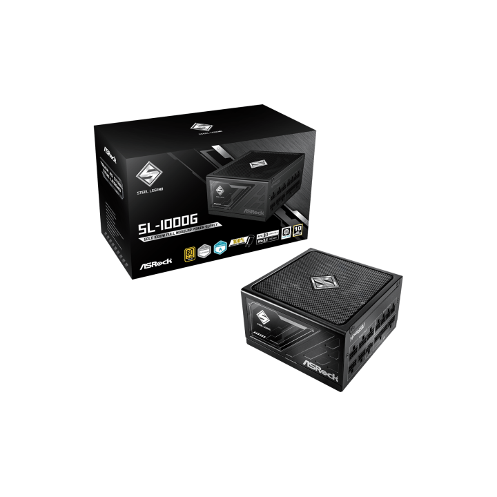 asrock fuente alimentacion asrock sl 1000g,psu,1000w,80 plus gold,135mm,modular,pci e 5.1  12+4pin x