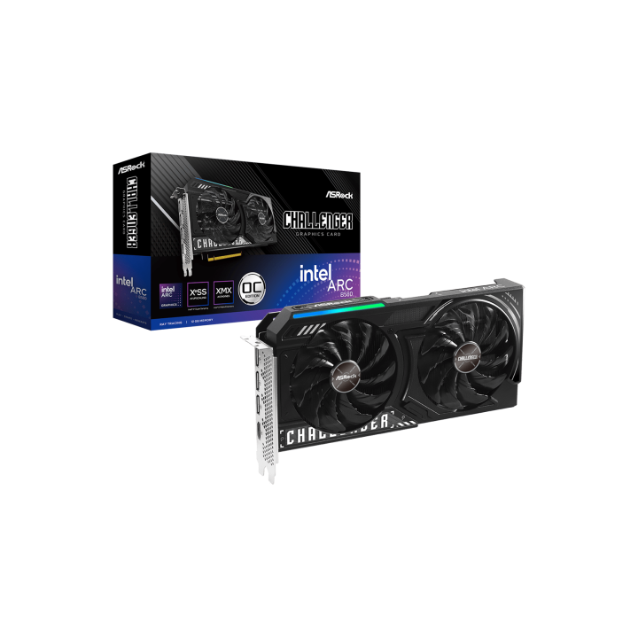 asrock asrock intel arc b580 challenger 12gb oc arc a580 gddr6