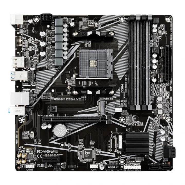 gigabyte placa base a520m ds3h v2  matx am4