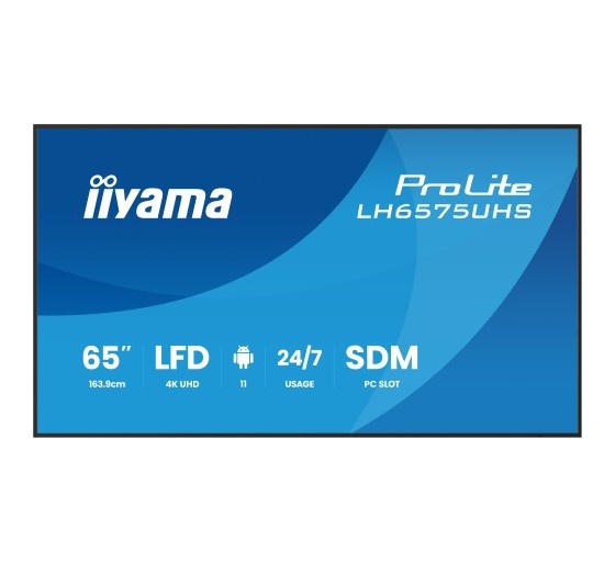 iiyama monitor iiyama 65  lh6575uhs b1ag 3840x2160, uhd ips panel, operacion 24/7 500cd/m, landscape